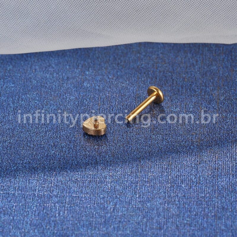 Piercing Labret Aço Cirúrgico Coração Com Detalhes 1 Zircônia
