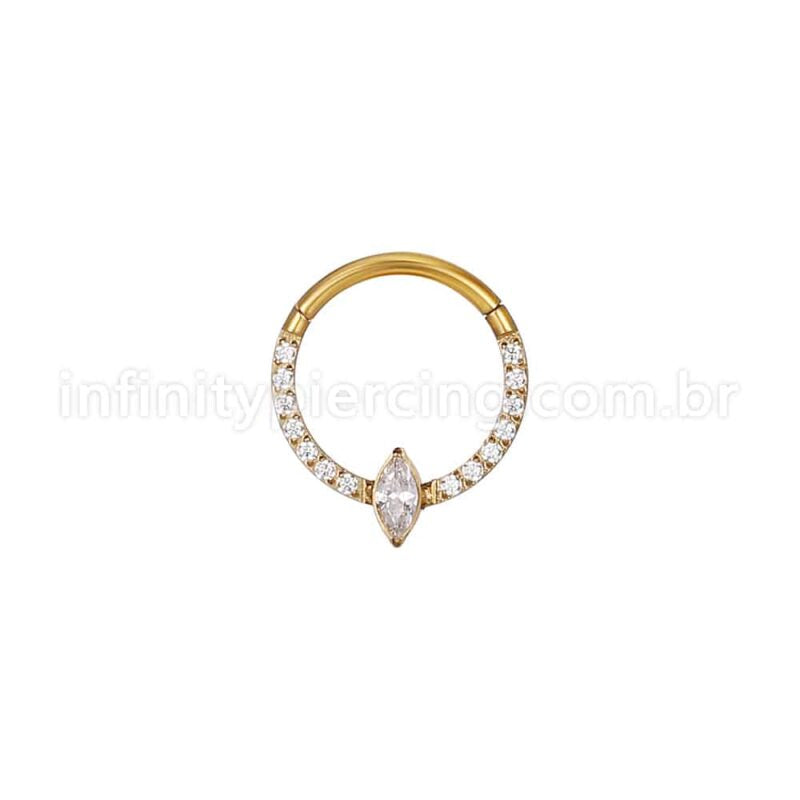 Piercing Argola Aço Cirúrgico Zircônia Cravejada