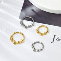 Piercing Argola Titânio Detalhada Espinhos