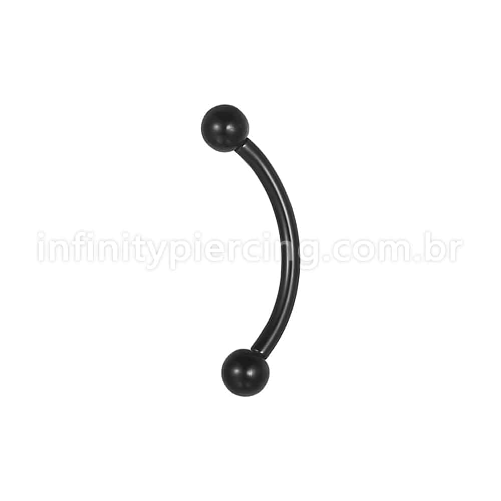 Piercing Microbell Curvo Aço Cirúrgico 316L Rosca Interna
