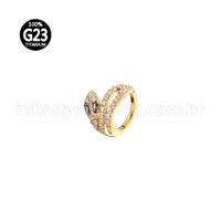 Piercing Argola Titânio Cobra Zircônia