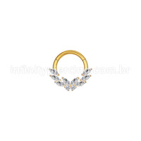 Piercing Argola Aço Cirúrgico Borboleta Zircônia Cravejada