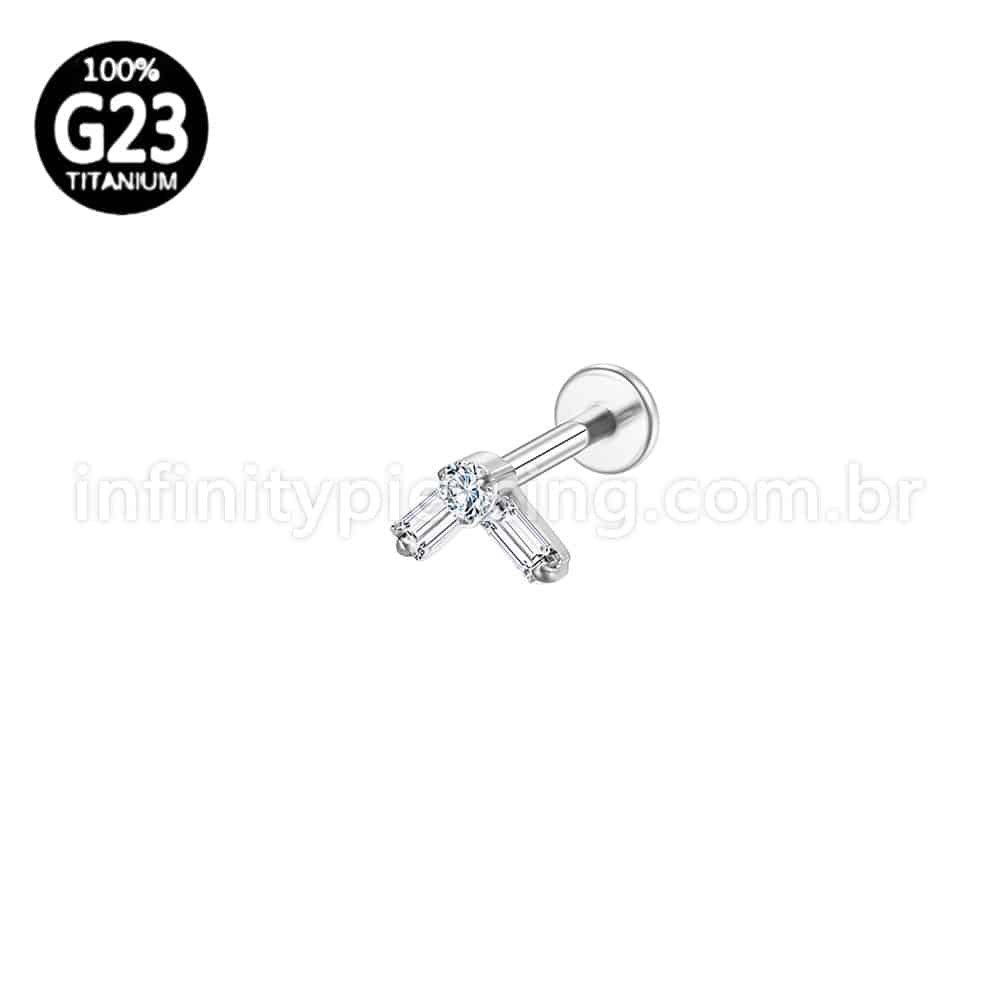 Piercing Labret Titânio V Zircônia