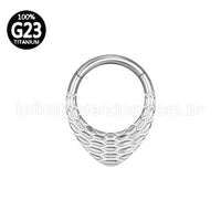 Piercing Argola Gota Titânio Segmento Articulado Detalhada