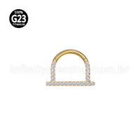Piercing Meia Argola Titânio Segmento Articulado Zircônia Lateral