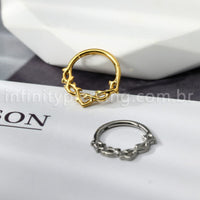 Piercing Argola Titânio Detalhada Espinhos