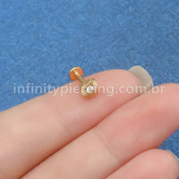 Piercing Labret Aço Cirúrgico Coração Com Detalhes 1 Zircônia