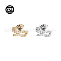 Piercing Argola Titânio Cobra Zircônia