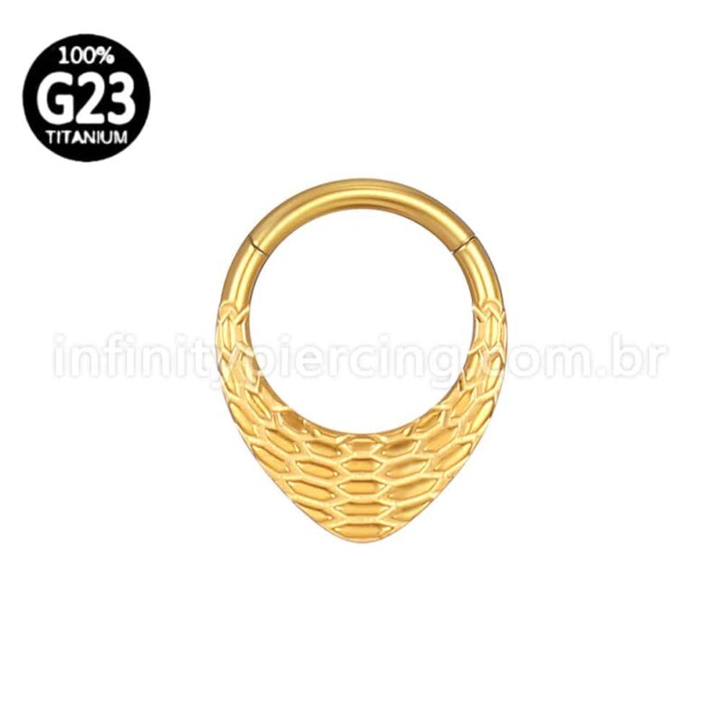 Piercing Argola Gota Titânio Segmento Articulado Detalhada
