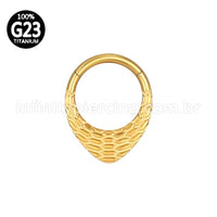Piercing Argola Gota Titânio Segmento Articulado Detalhada