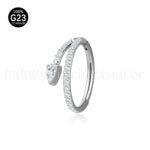 Piercing Argola Titânio Segmento Articulado Zircônia Cravejada
