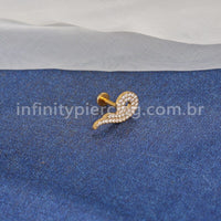Piercing Labret Aço Cirúrgico Com Zircônia Cravejada
