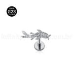 Piercing Labret Titânio Peixe