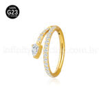Piercing Argola Titânio Segmento Articulado Zircônia Cravejada