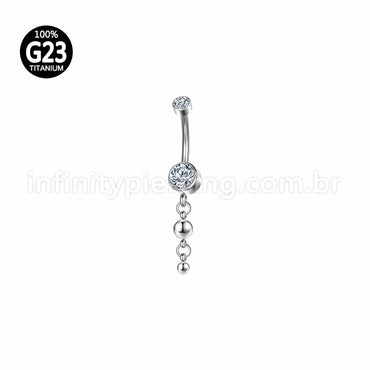 Piercing Banana Titânio Zircônia Com Pingente