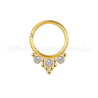 Piercing Argola Aço Cirúrgico Indiano Zircônia