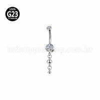 Piercing Banana Titânio Zircônia Com Pingente