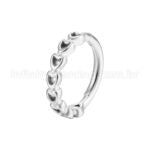 Piercing Argola Segmento Articulado Detalhe Coração Aço Cirúrgico