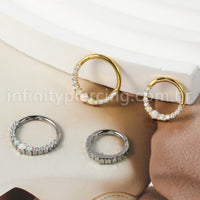 Piercing Argola Titânio Segmento Articulado Zircônia Cravejada Frontal