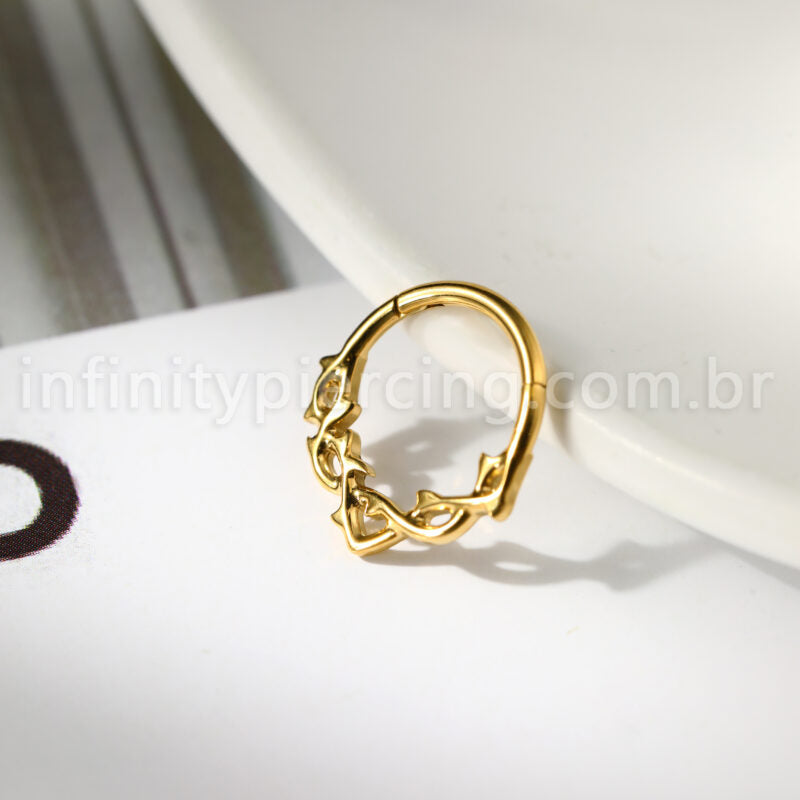 Piercing Argola Titânio Detalhada Espinhos