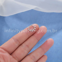 Piercing Argola Titânio Segmento Articulado 7 Zircônias