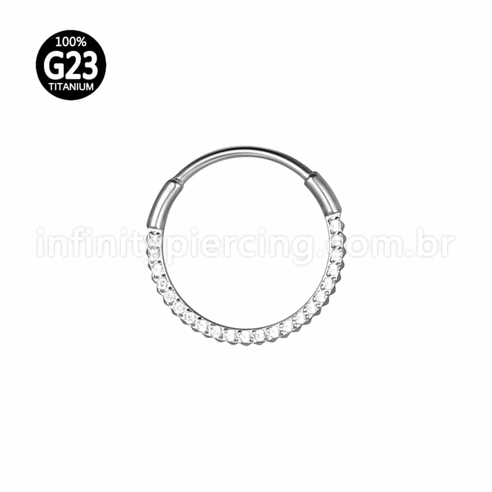 Piercing Argola Titânio Segmento Articulado Zircônia