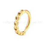 Piercing Argola Segmento Articulado Detalhe Coração Aço Cirúrgico