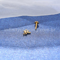 Piercing Labret Titânio Libélula Zircônia
