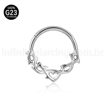Piercing Argola Titânio Detalhada Espinhos
