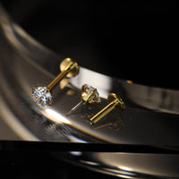 Piercing Labret Push Pin Aço Cirúrgico Zircônia Cravejada