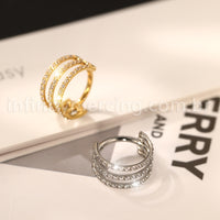 Piercing Argola Três Fileira Titânio Segmento Articulado Zircônia Cravejada