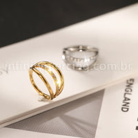 Piercing Argola Três Fileira Titânio Segmento Articulado 1 Fileira Zircônia Cravejada