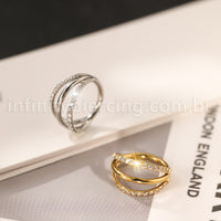 Piercing Argola Três Fileira Titânio Segmento Articulado 2 Fileiras Com Zircônia Cravejada