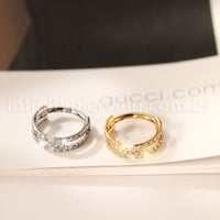 Piercing Argola Titânio Segmento Articulado Zircônia Cravejada 2 Fileiras