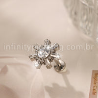 Piercing Labret Titânio Flor Zircônia