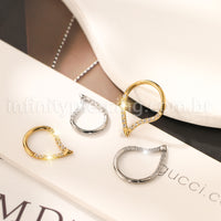 Piercing Argola Gota Titânio Segmento Articulado Zircônia Cravejada