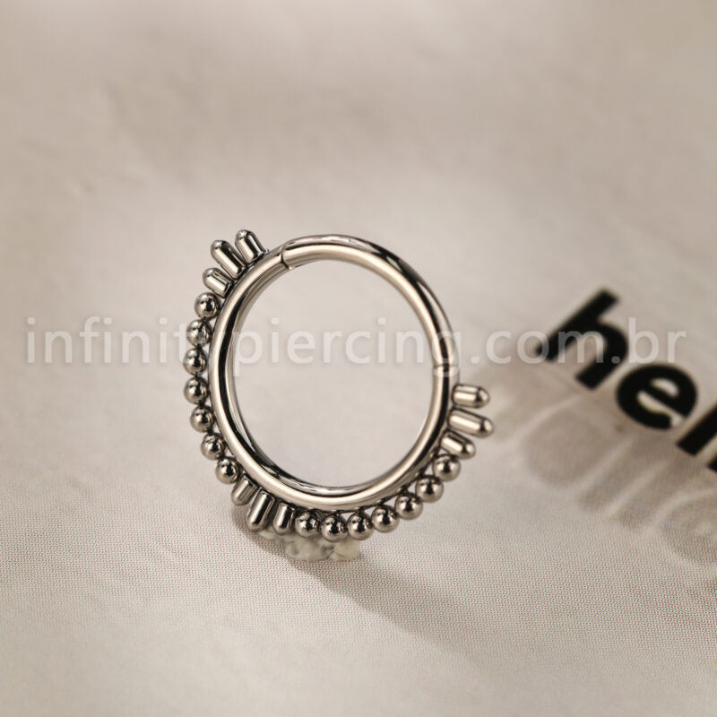 Piercing Argola Titânio Segmento Articulado Bolinhas