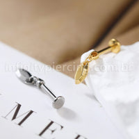 Piercing Labret Titânio Pingente Oval Com Pontas