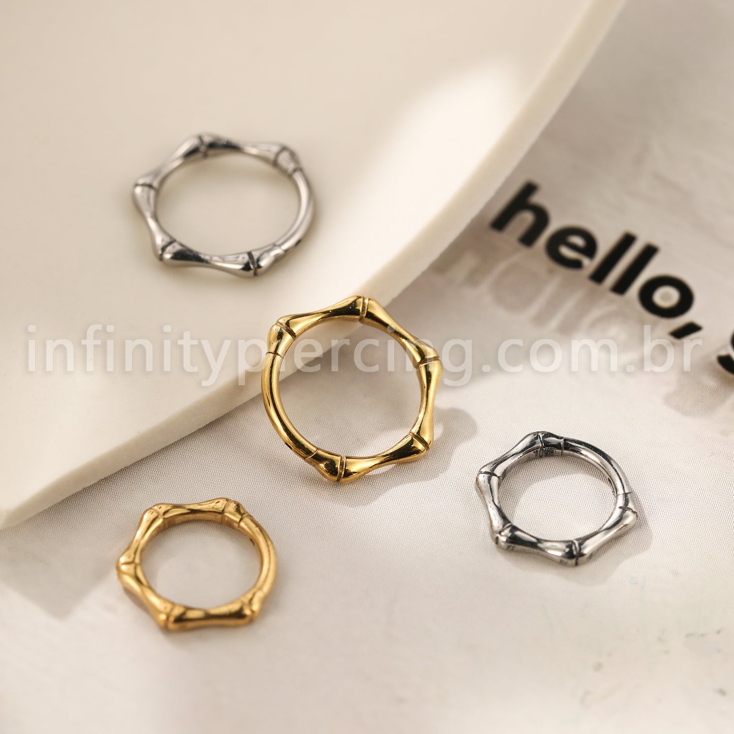 Piercing Argola Titânio Segmento Articulado Esqueleto