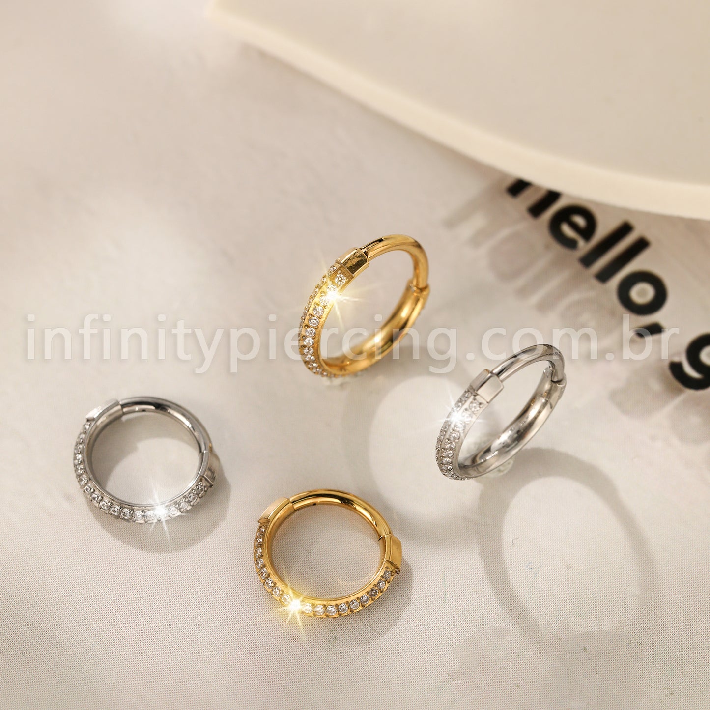 Piercing Argola Titânio Com Zircônia Lateral