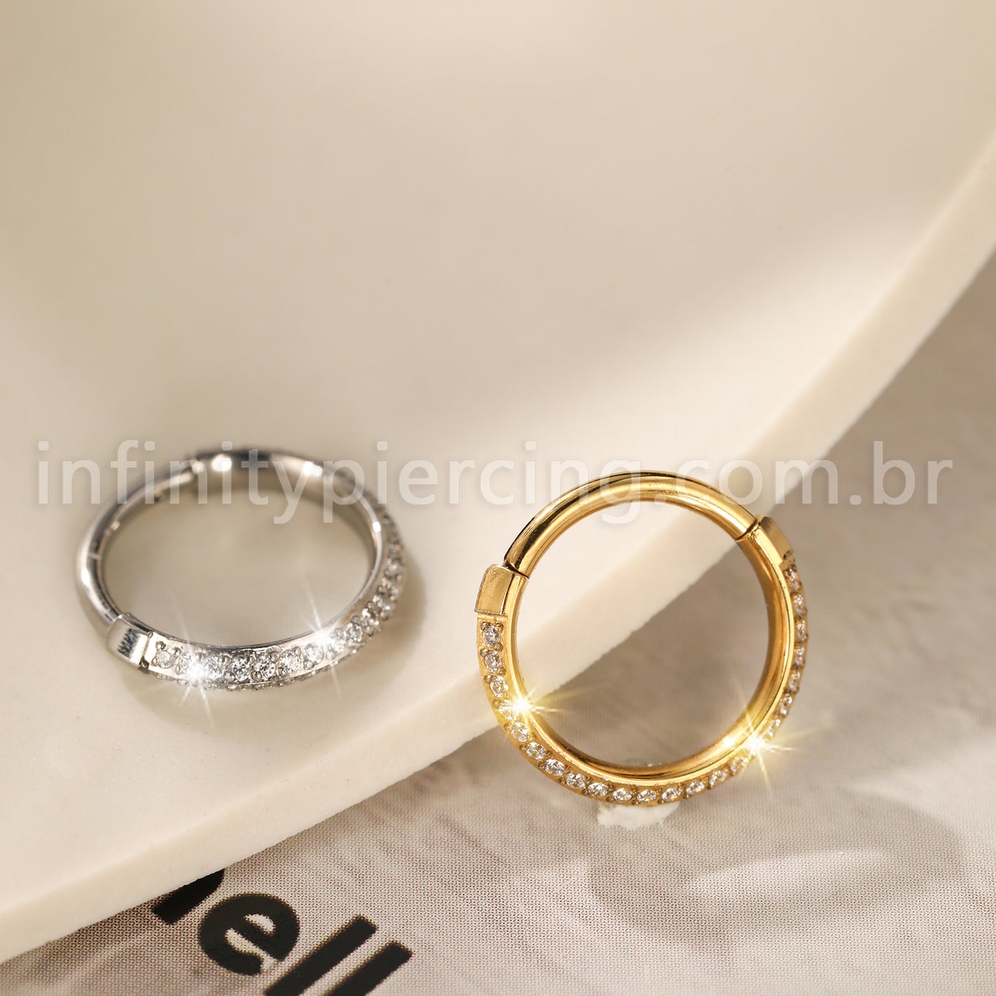 Piercing Argola Titânio Com Zircônia Lateral