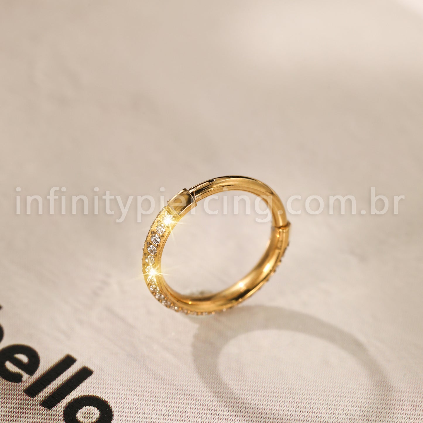 Piercing Argola Titânio Com Zircônia Lateral