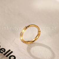 Piercing Argola Titânio Com Zircônia Lateral