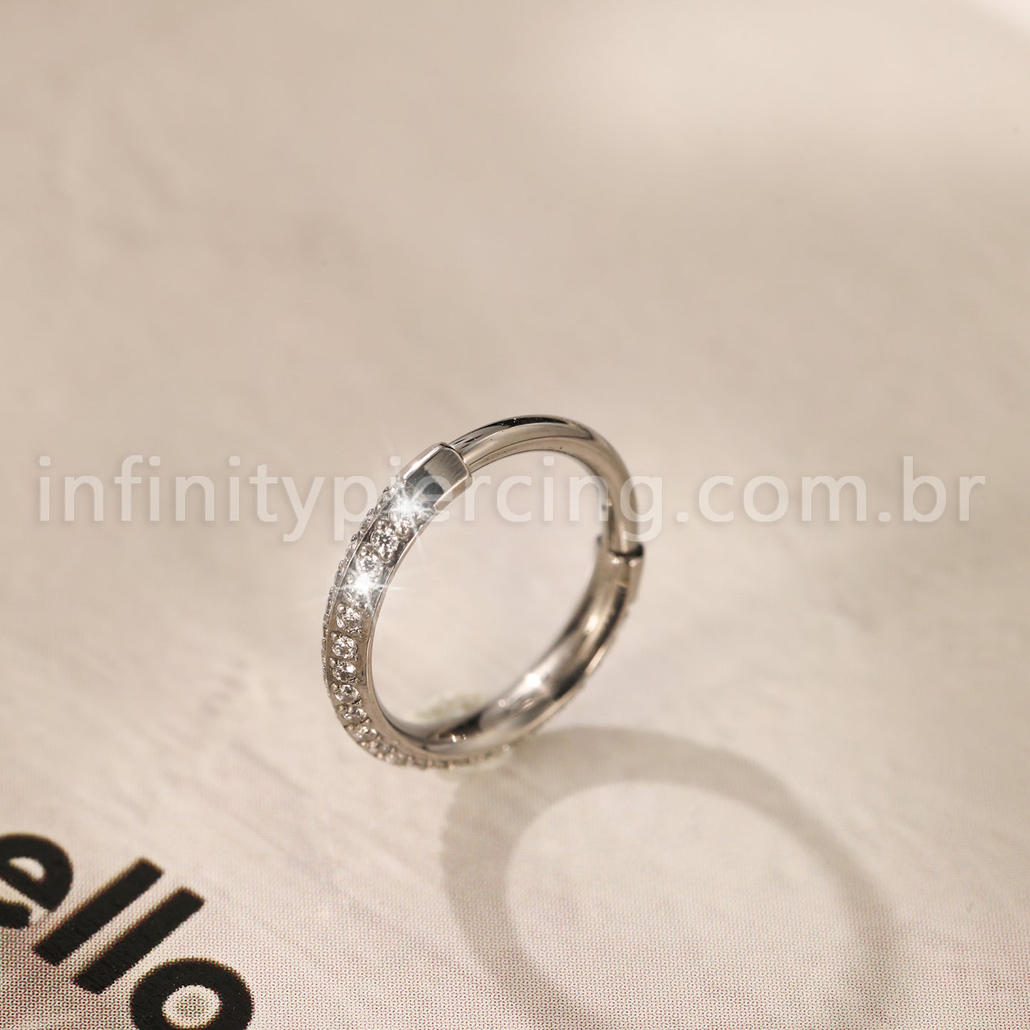 Piercing Argola Titânio Com Zircônia Lateral