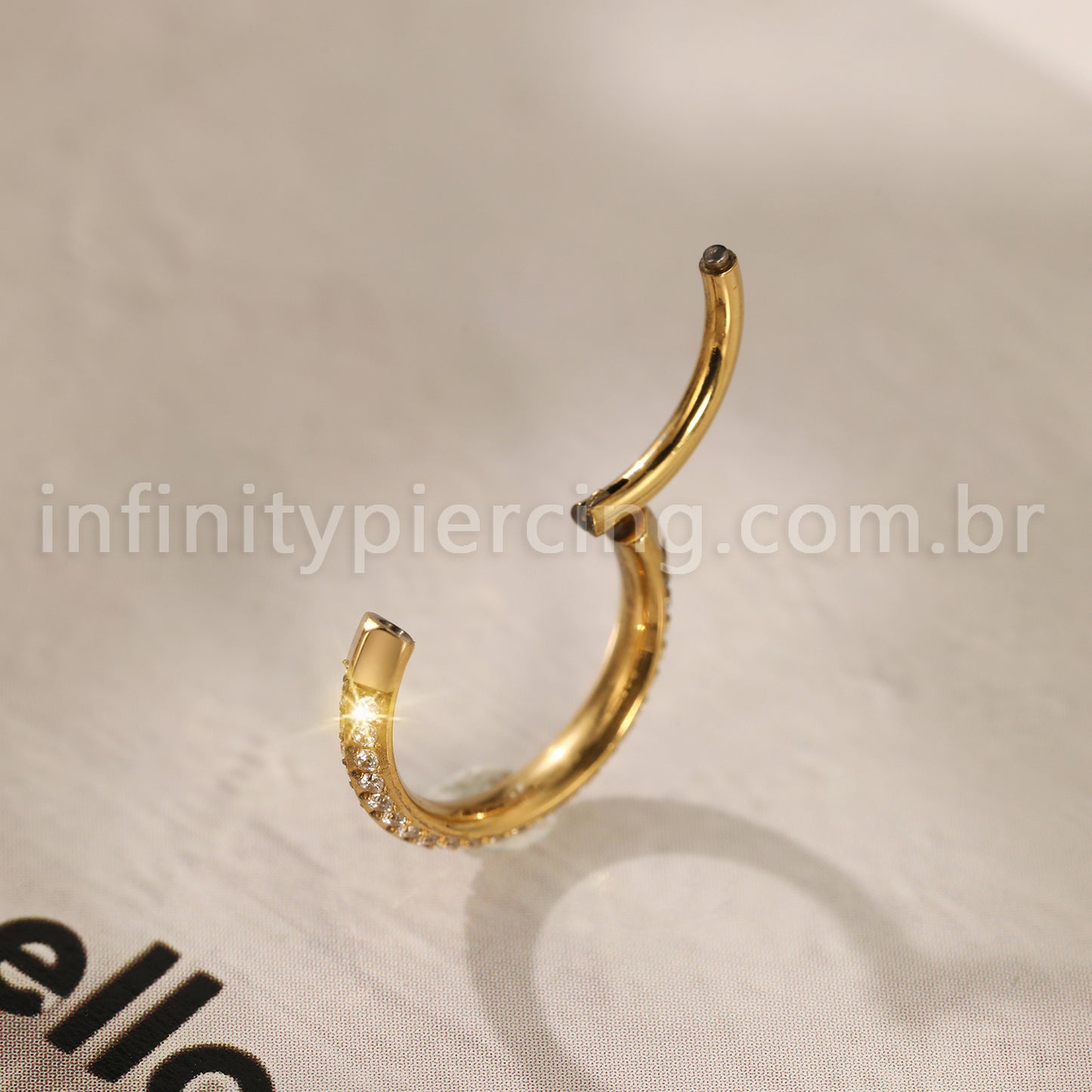 Piercing Argola Titânio Com Zircônia Lateral