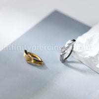 Piercing Argola Titânio Umbigo Coração Cravejado