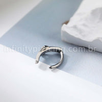 Piercing Argola Titânio Umbigo Coração Cravejado