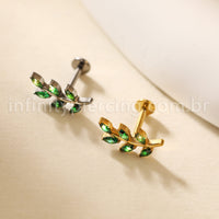 Piercing Labret Titânio Galho Zircônia