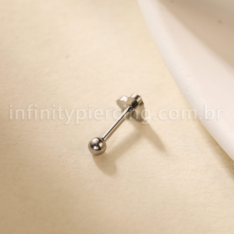Piercing Minibarbell Aço Cirúrgico Coração Zircônia