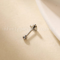 Piercing Minibarbell Aço Cirúrgico Coração Zircônia